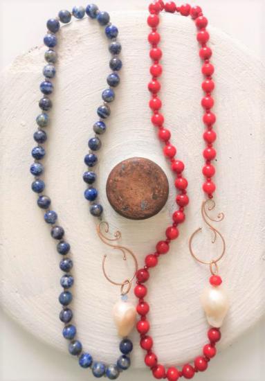 Barok İncili Lapis Lazuli Dal Kolye